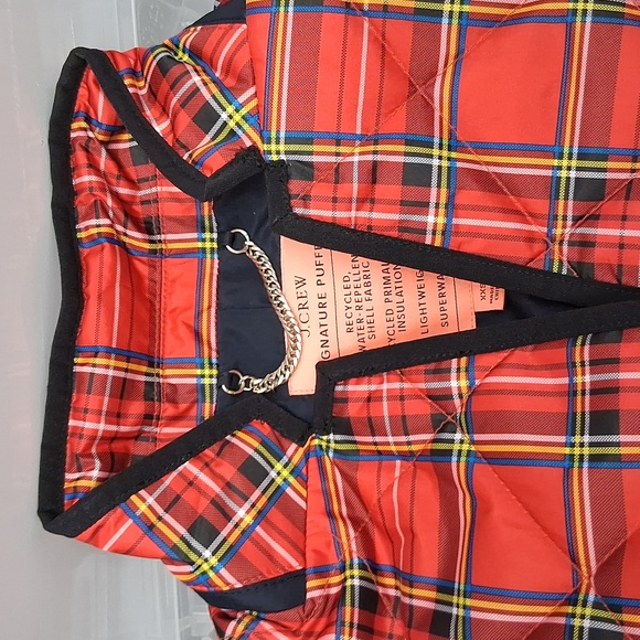 J.Crew Quilted Regent blazer-jacket red Stewart tartan w/30% recycled PrimaLoft - Picture 4 of 11